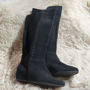 ISOLA Black Suede Knee High Boots, Size 9.5